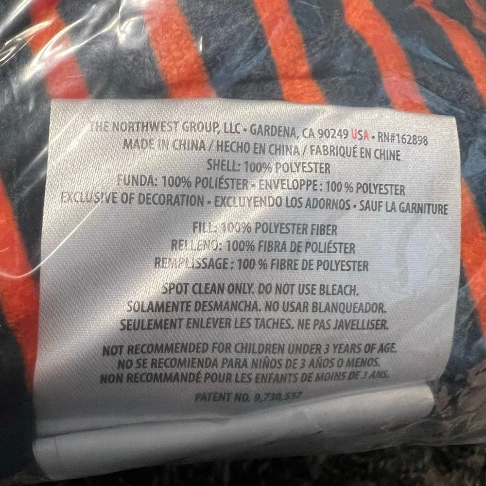 NWT Chicago Bears NFL Velvet Pillow